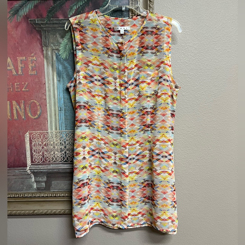 CAbi Multicolor Sleeveless Avery Tunic